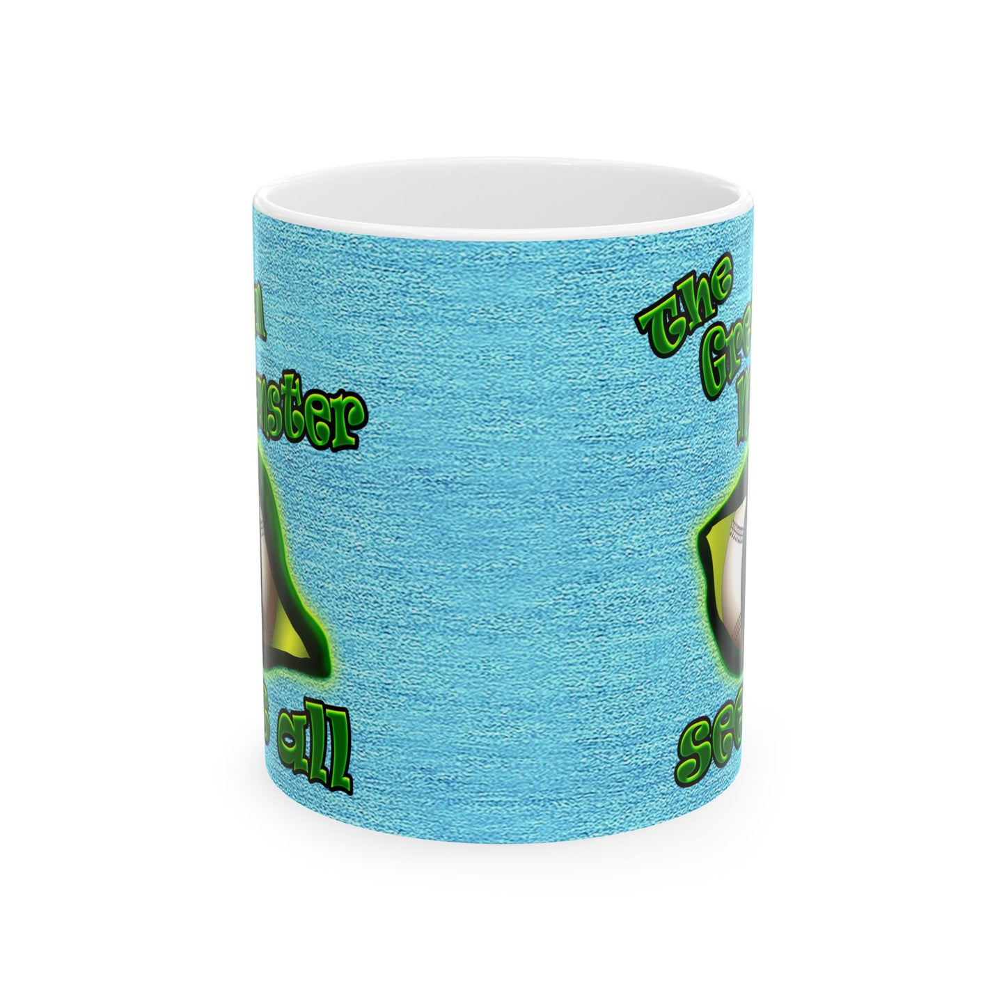 green monster - White Mug (faded blue)