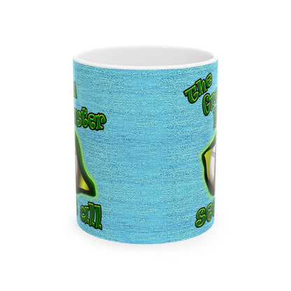 green monster - White Mug (faded blue)