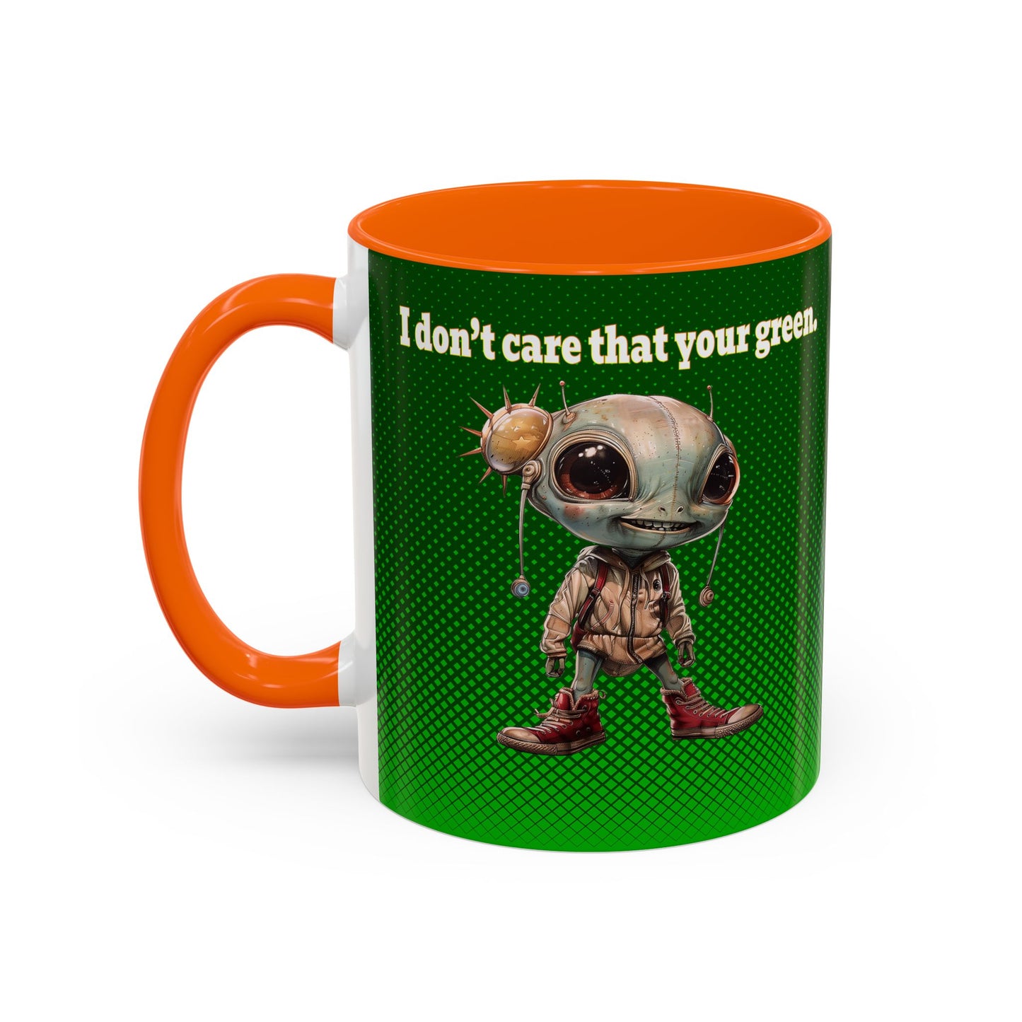 I don't care that your grey - Accent Mug (logo green)
