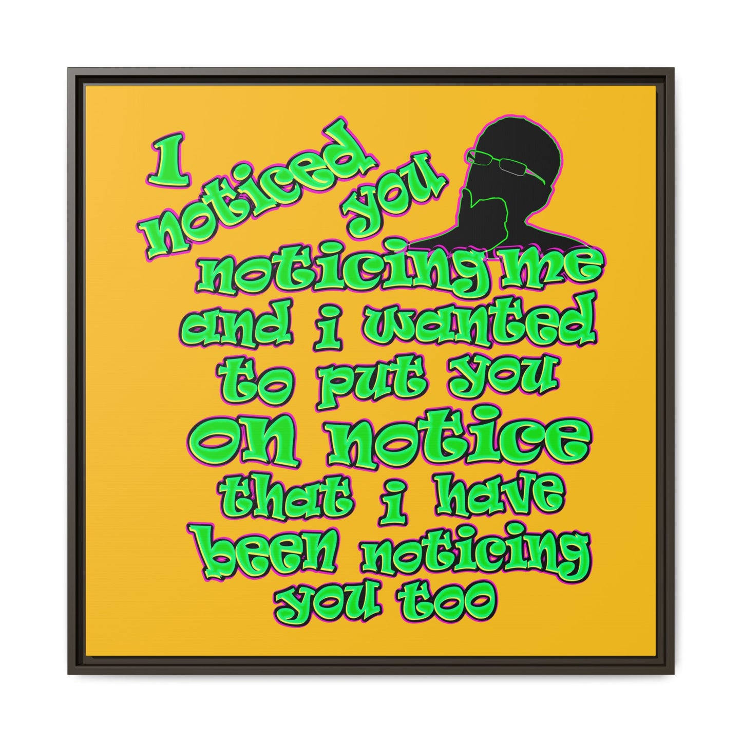 noticed you noticing - framed canvas art (yellow)