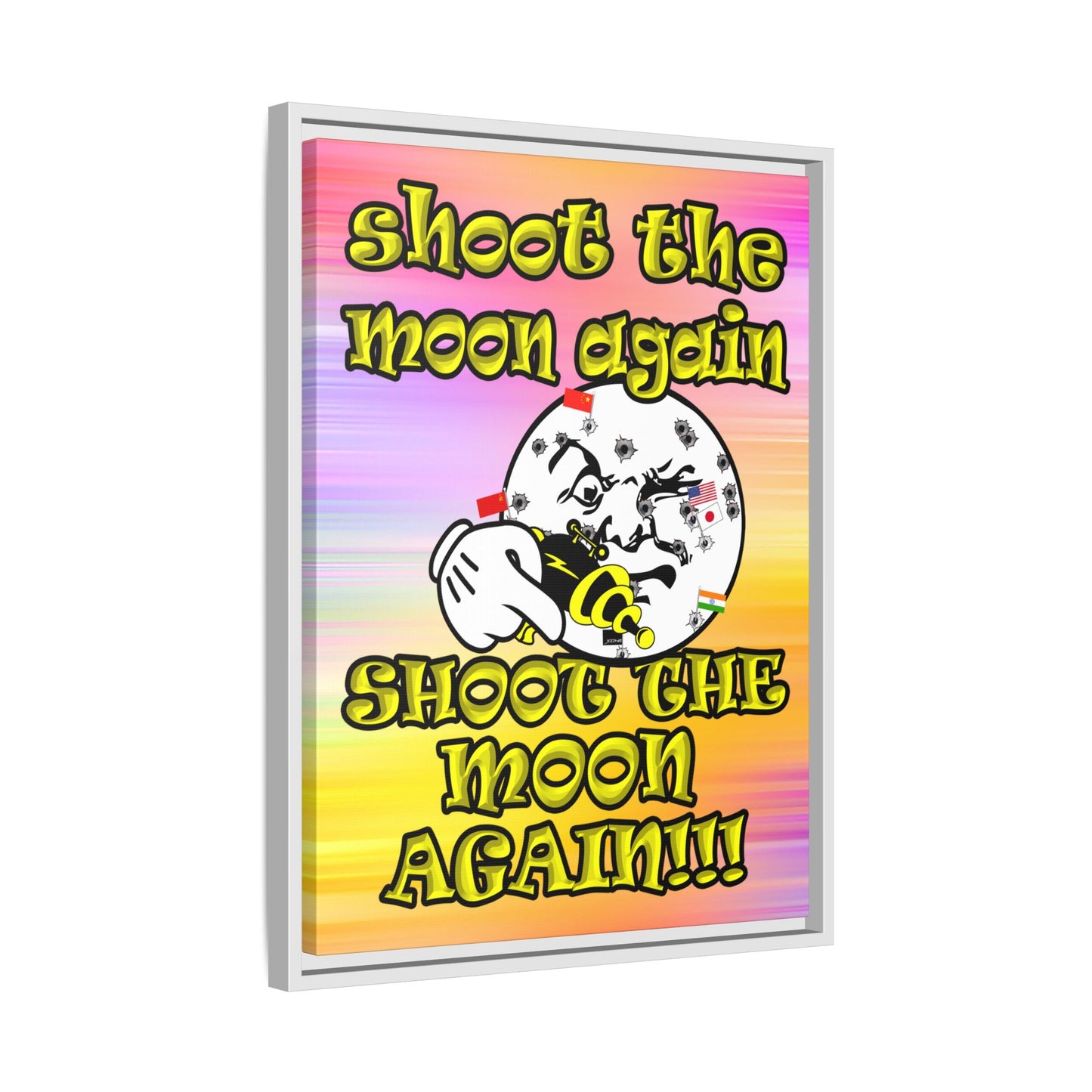 shoot the moon again - framed canvas art (color blur)