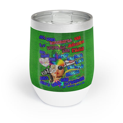 drop the beat - Chill Wine Tumbler  (green turf)