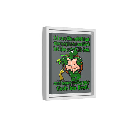 turtle race - framed canvas art (dark grey)