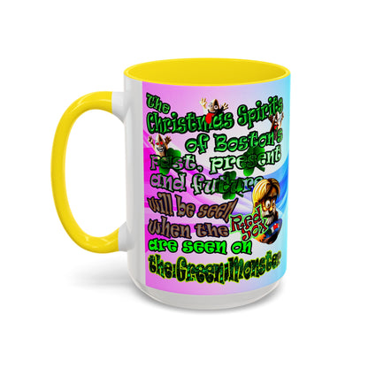 christmas spirits of boston - Accent Mug (light blue-pink wave)
