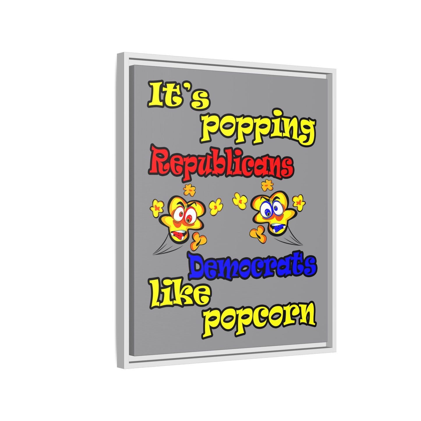 popping like popcorn - framed canvas art (grey)