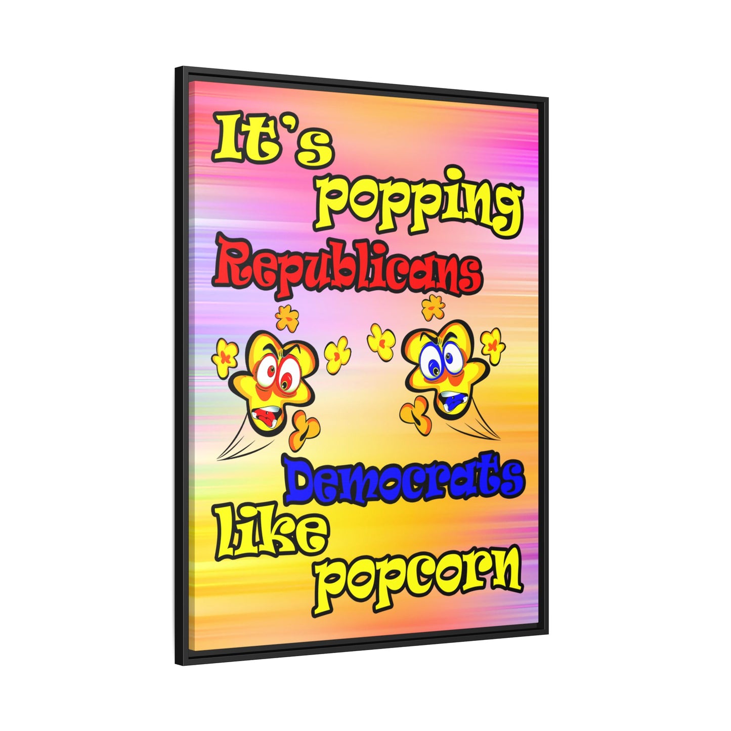 popping like popcorn - framed canvas art (color blur)