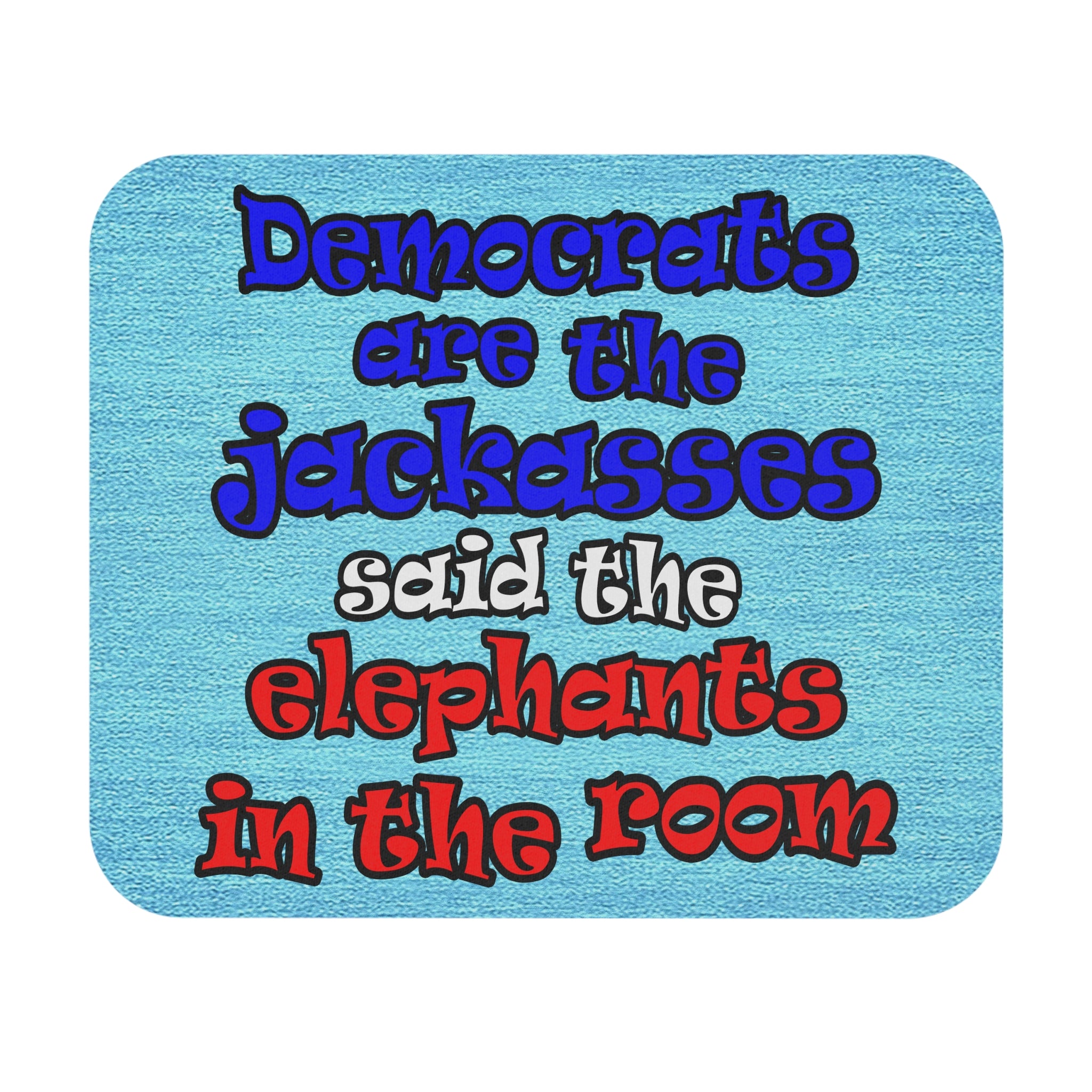 donkeys and elephants - Mouse Pad (Rectangle) (faded blue)