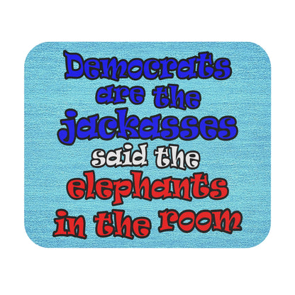 donkeys and elephants - Mouse Pad (Rectangle) (faded blue)