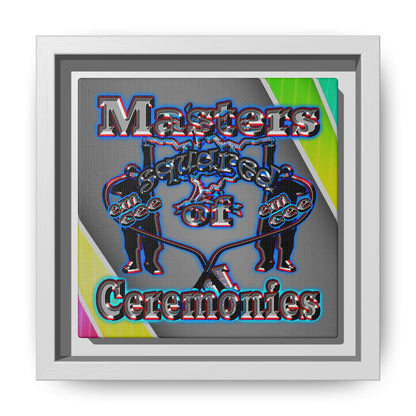 em cee squared - framed canvas art (rainbow split)