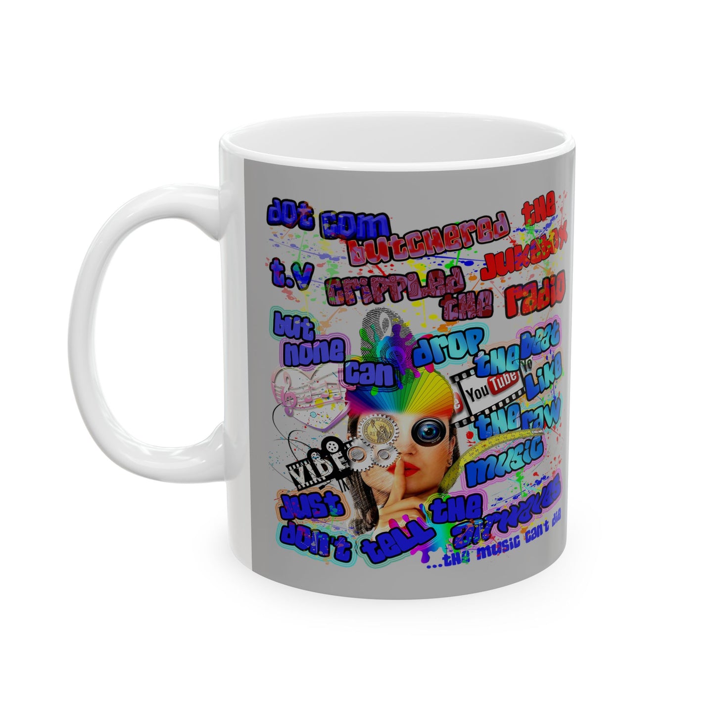 drop the beat - White Mug (light grey)