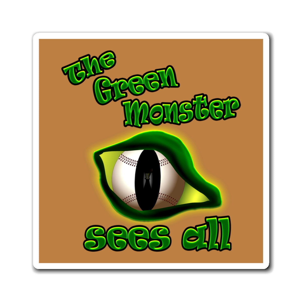 green monster - Magnets - (light brown)