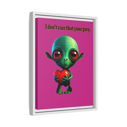 I don't care that your grey - framed canvas art (pink)
