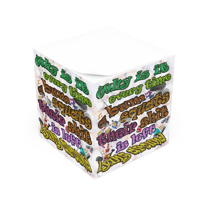 the bum's shit - note cube (white marble)