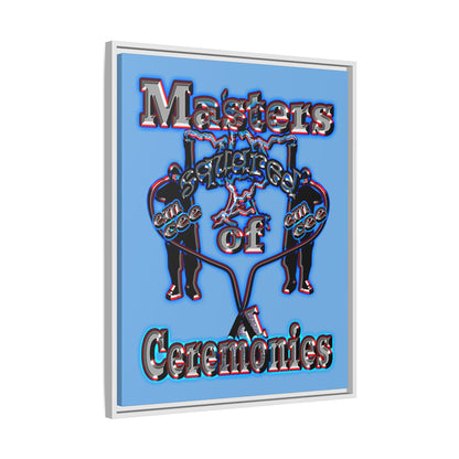 em cee squared - framed canvas art (light blue)