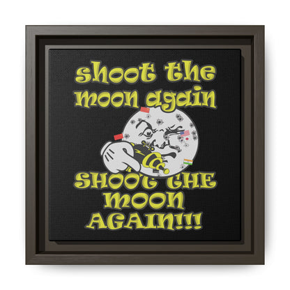 shoot the moon again - framed canvas art (black)