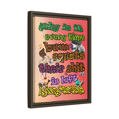 the bum's shit - framed canvas art (yellow-orange wave)
