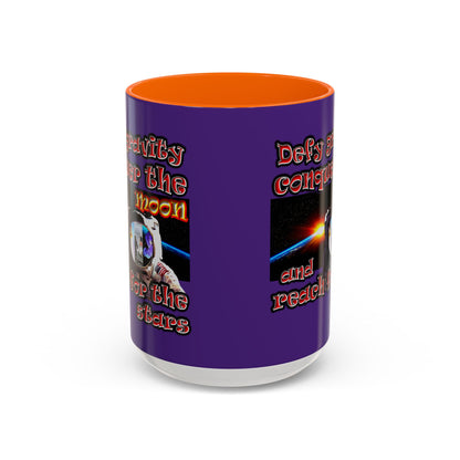 defy conquer reach - Accent Mug (purple)