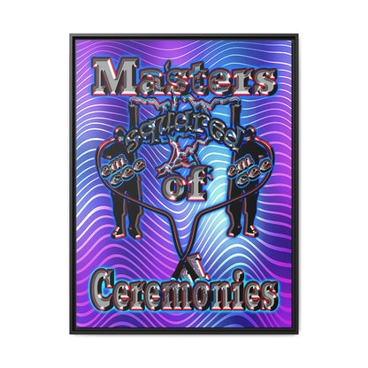 em cee squared - framed canvas art (purple wave)