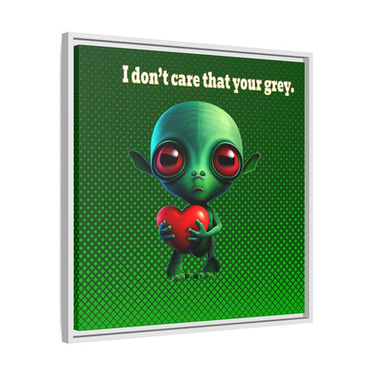 I don't care that your grey - framed canvas art (logo green)