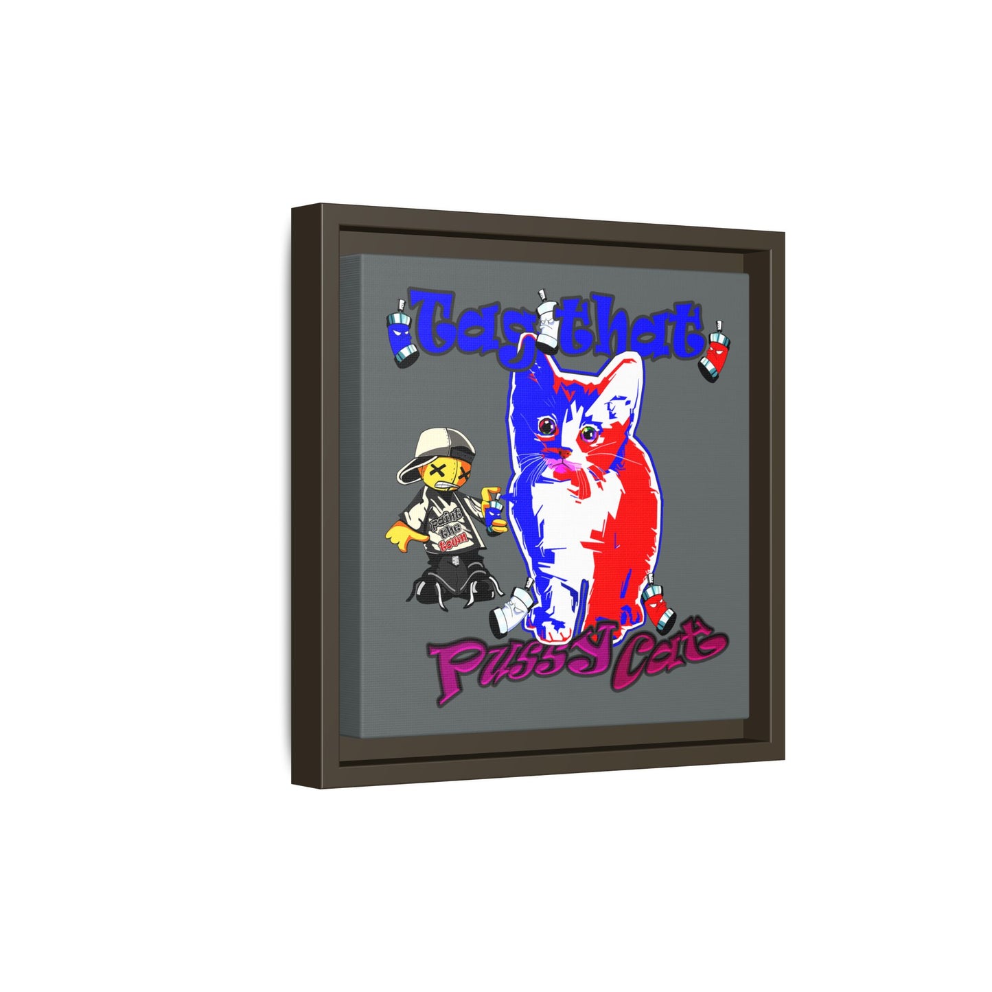 tag that - framed canvas art (dark grey)