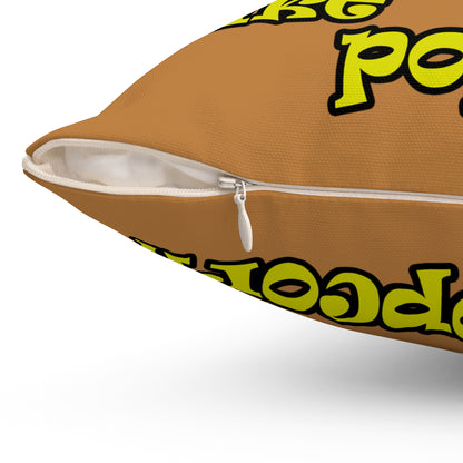 popping like popcorn - Spun Polyester Square Pillow - (light brown)