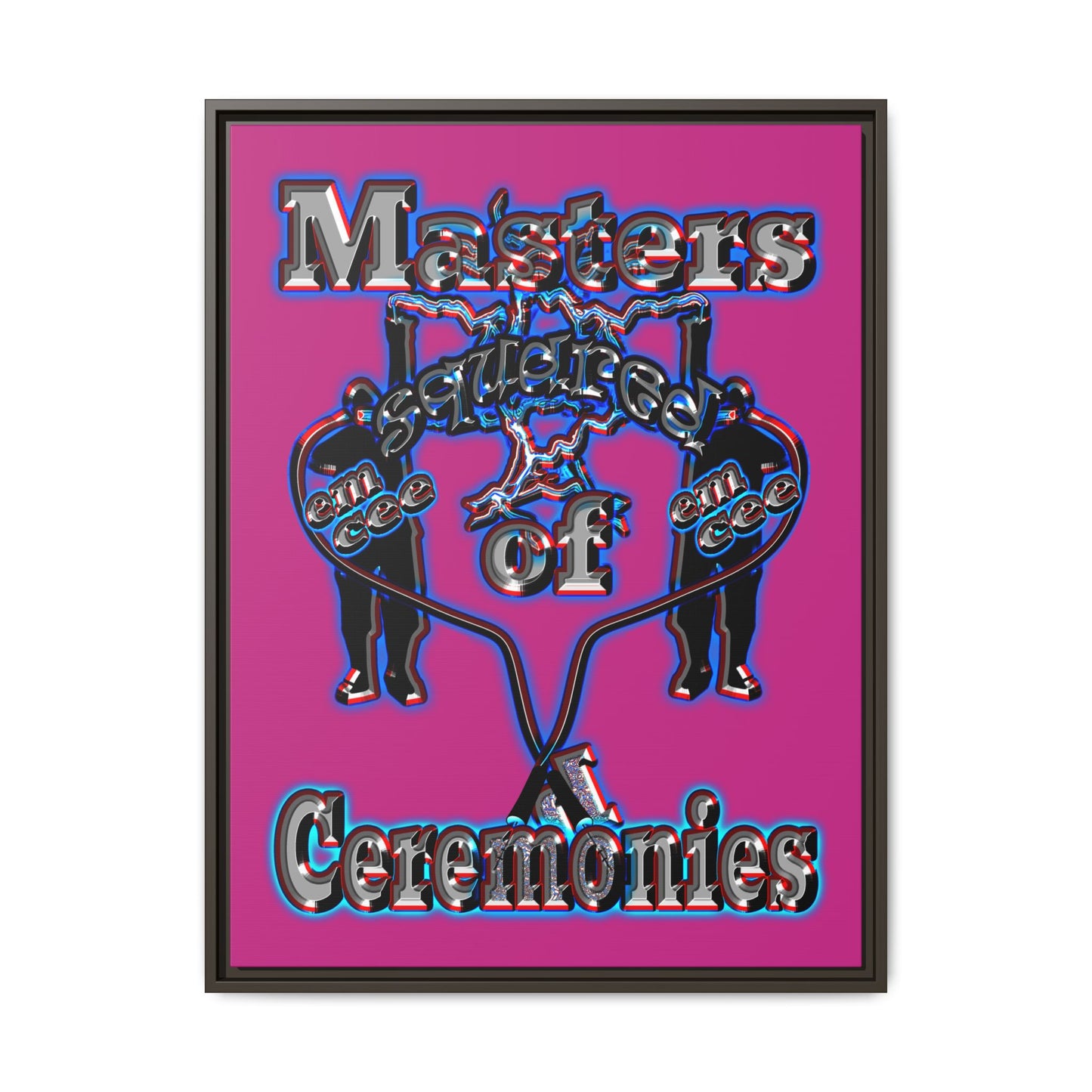 em cee squared - framed canvas art (pink)