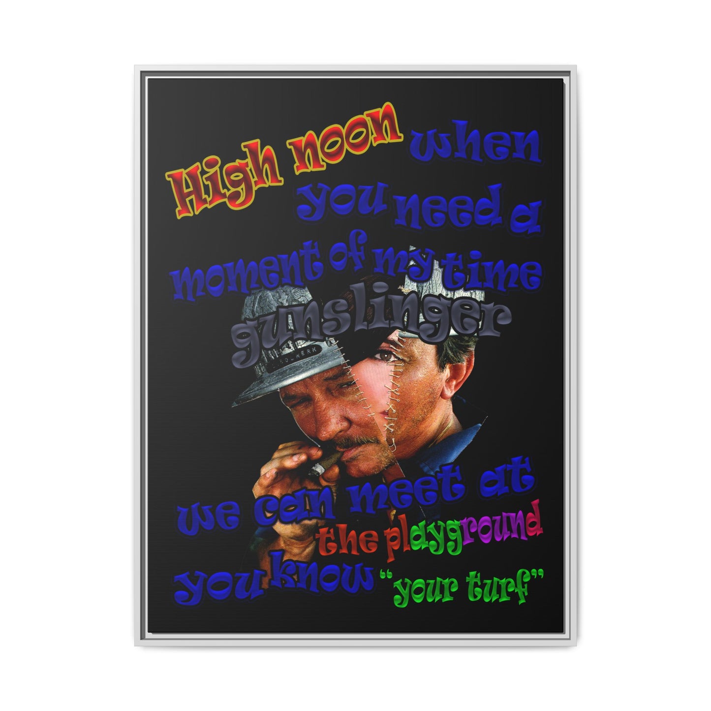 high noon - framed canvas art (black)