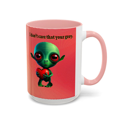 I don't care that your grey - Accent Mug (yellow-orange wave)