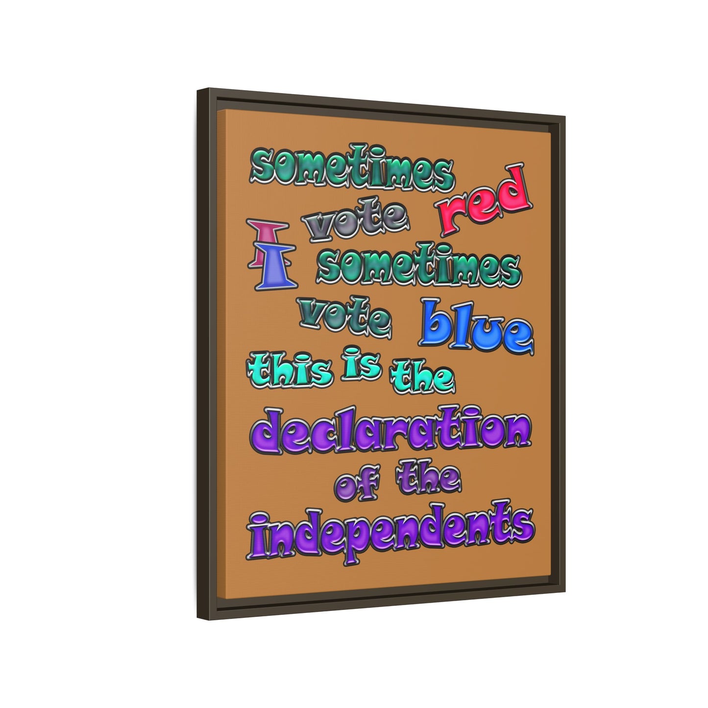 declaration of the independents - framed canvas art (light brown)
