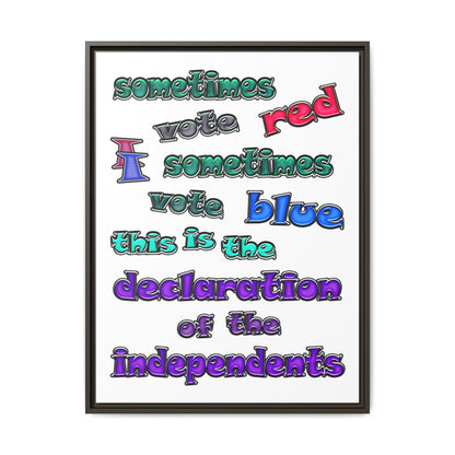 declaration of the independents - framed canvas art (white)