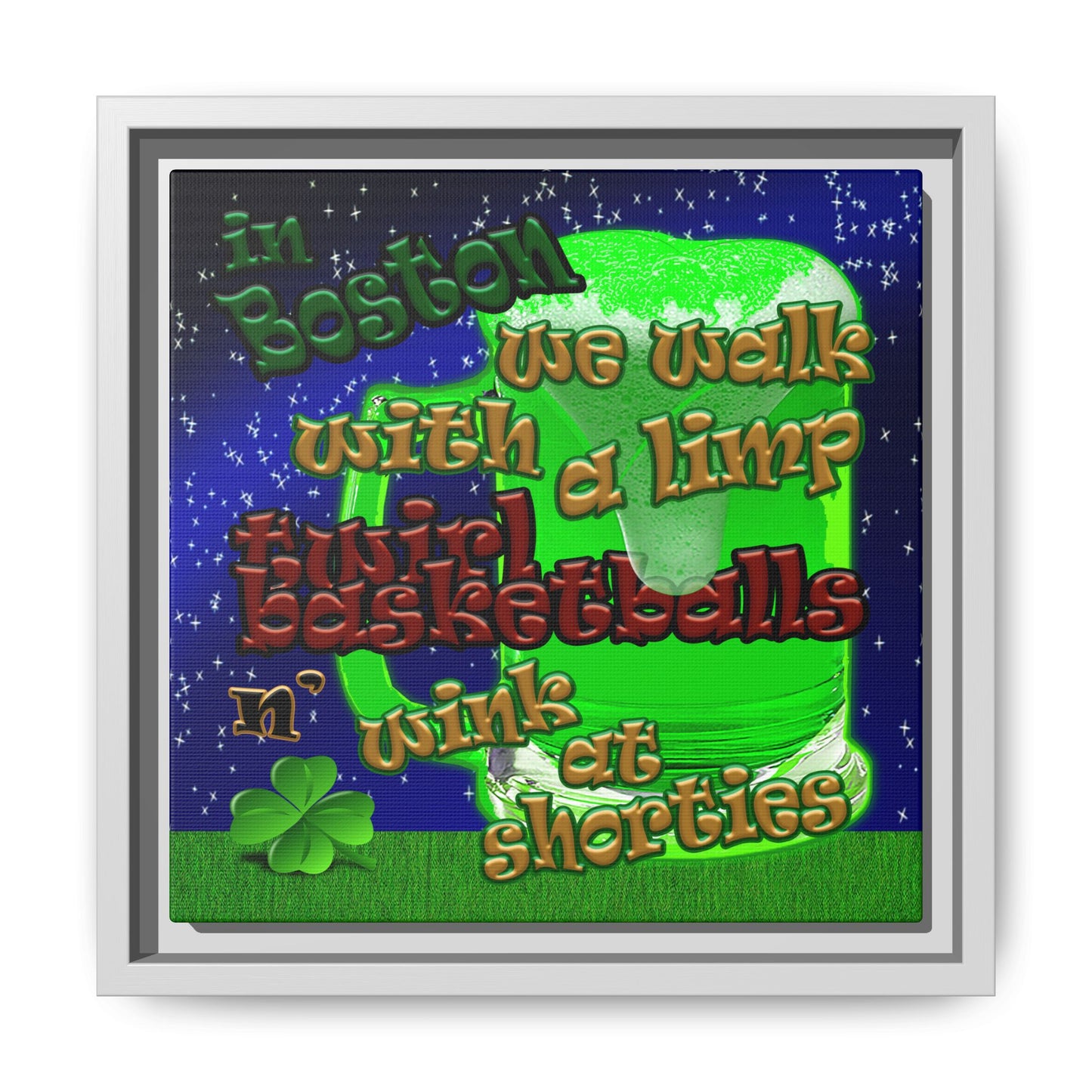 celtics logo - framed canvas art ('snoops' background)