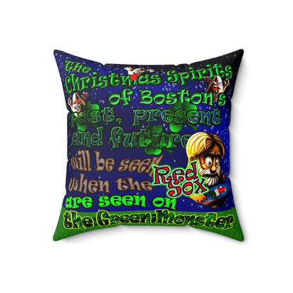 christmas spirits of boston - Spun Polyester Square Pillow - ('snoops' background)