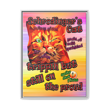 schrodinger's cat - framed canvas art (color blur)