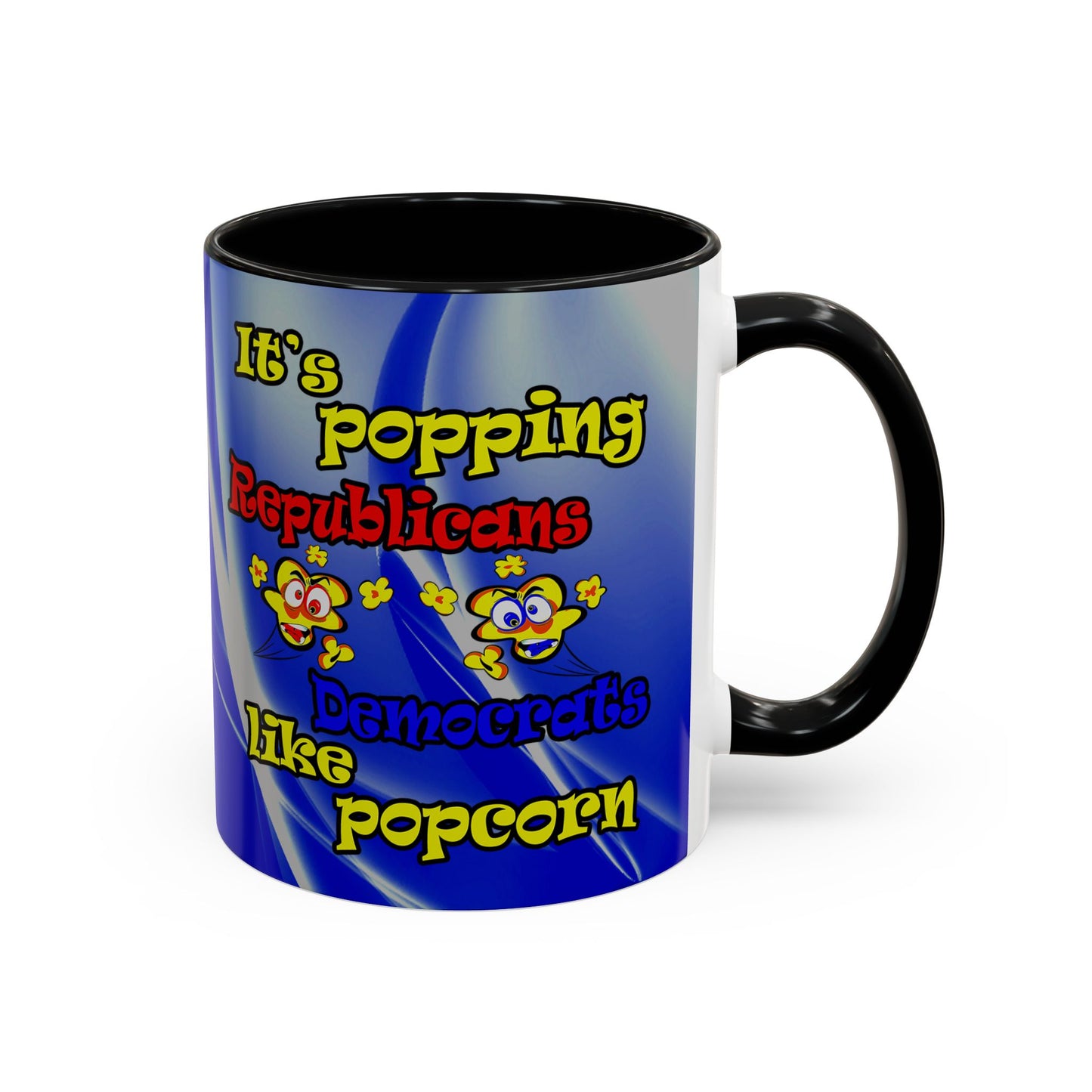 popping like popcorn - Accent Mug (blue-white wave)
