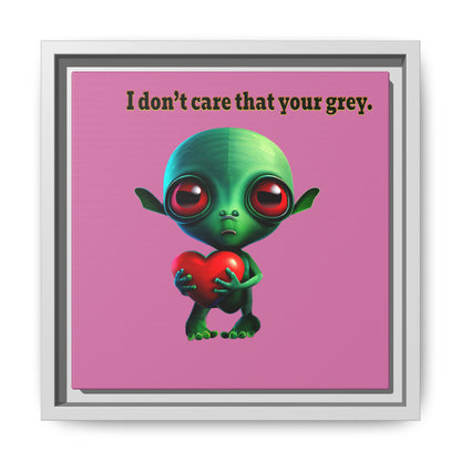 I don't care that your grey - framed canvas art (light pink)