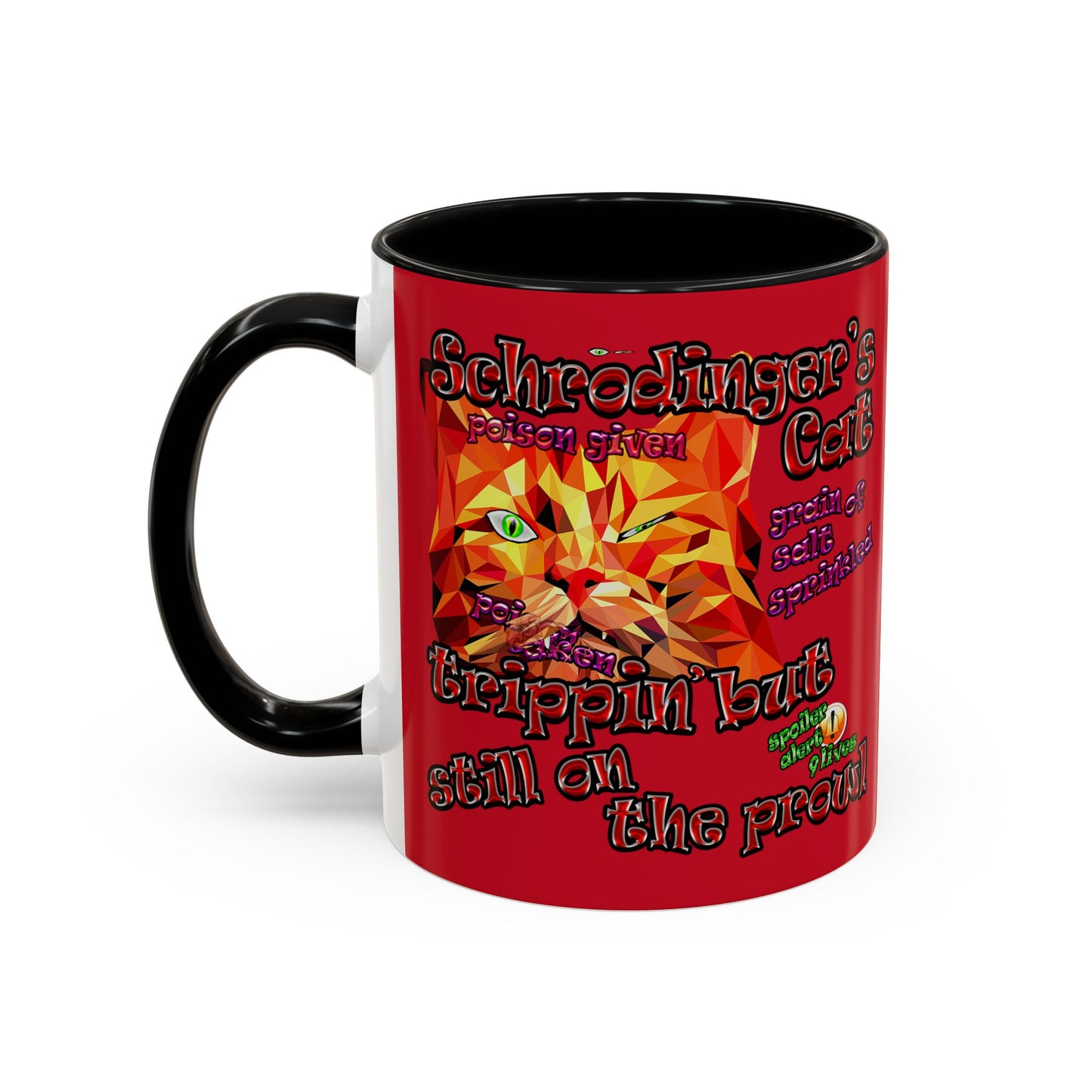 schrodinger's cat - Accent Mug (dark red)
