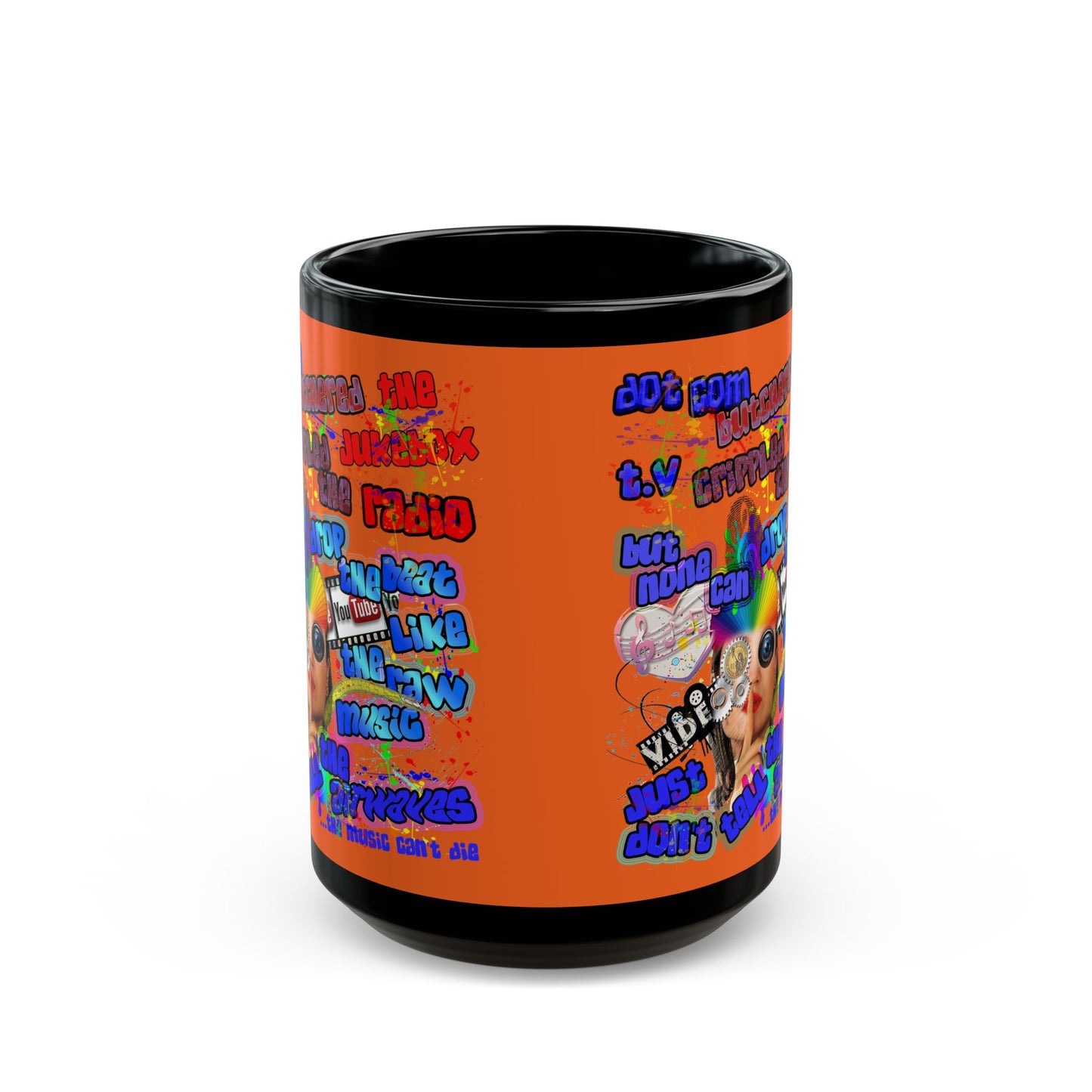drop the beat - Black Mug (orange)