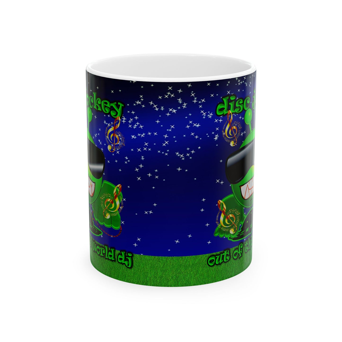 disc jockey - White Mug ('snoops' background)