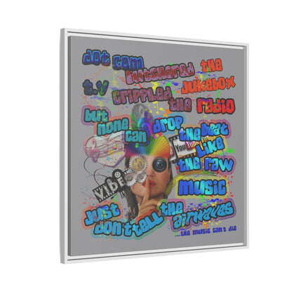 drop the beat - framed canvas art (grey)