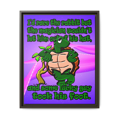 turtle race - framed canvas art (purple-pink wave)