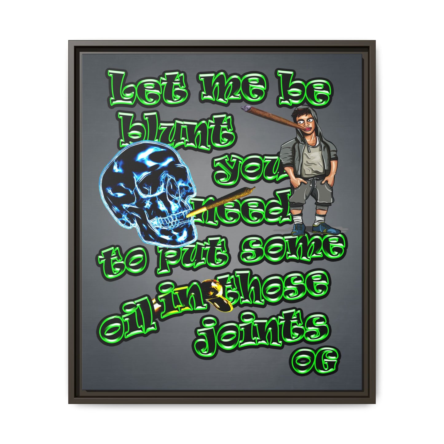 og - framed canvas art (grey-light grey)