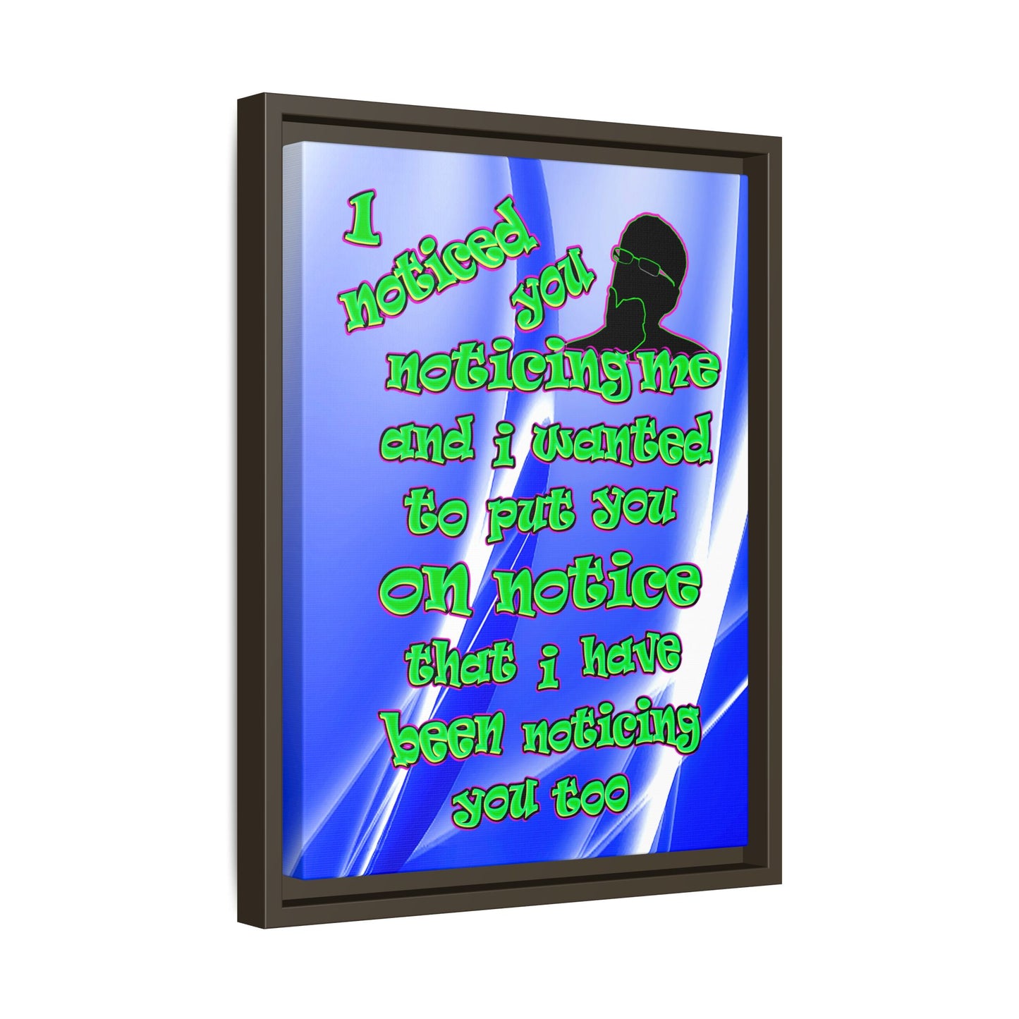 noticed you noticing - framed canvas art (blue-white wave)