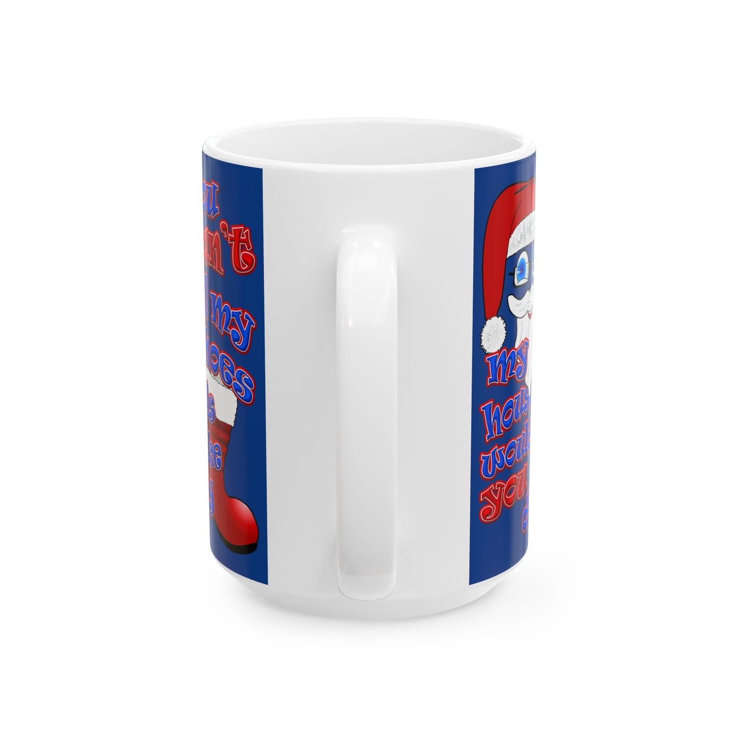 santa's shoes - White Mug (dark blue)
