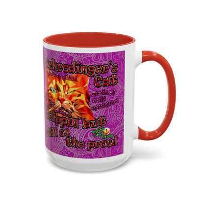 schrodinger's cat - Accent Mug (pink swirl)