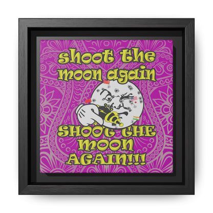 shoot the moon again - framed canvas art (pink swirl)