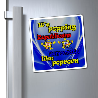 popping like popcorn - Magnets - (blue-white wave)