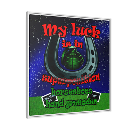 my luck - framed canvas art ('snoops' background)