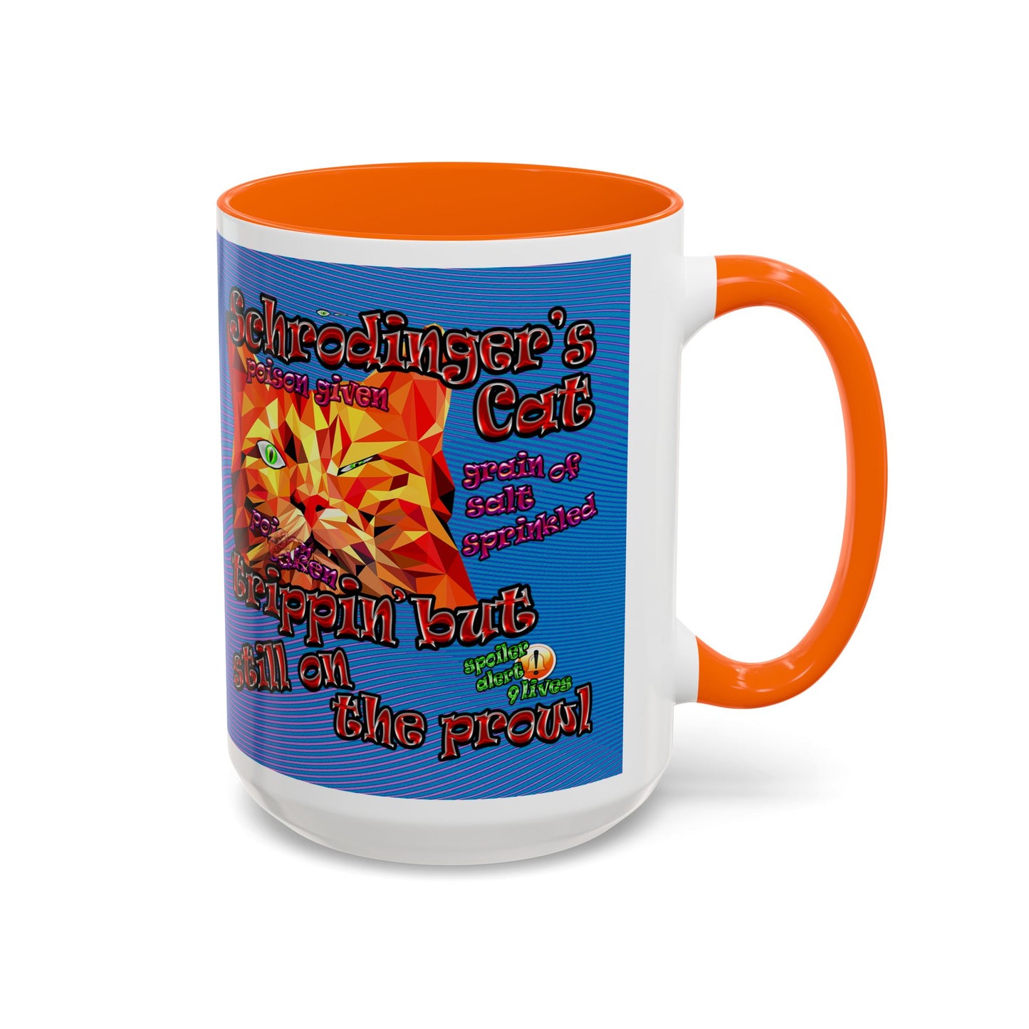 schrodinger's cat - Accent Mug (light blue-purple wave)