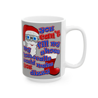 santa's shoes - White Mug (light grey)