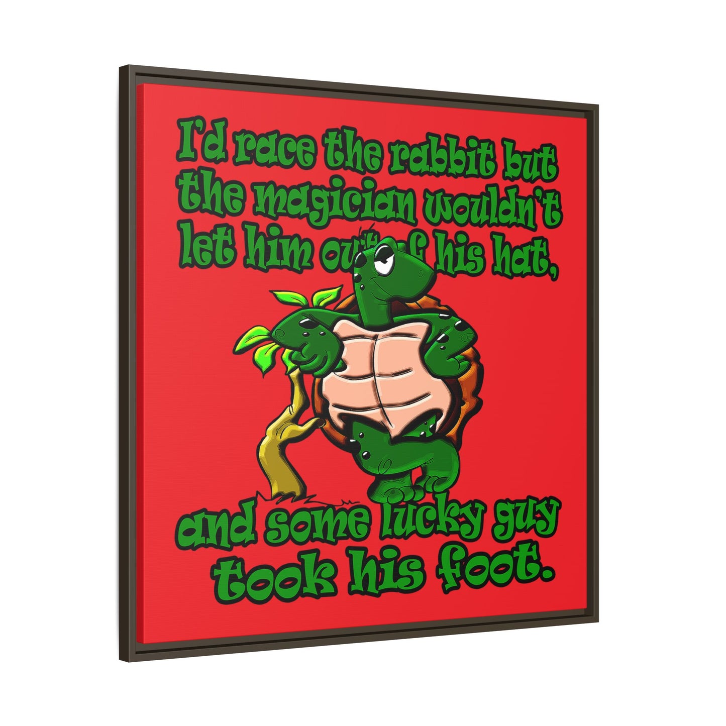 turtle race - framed canvas art (red)